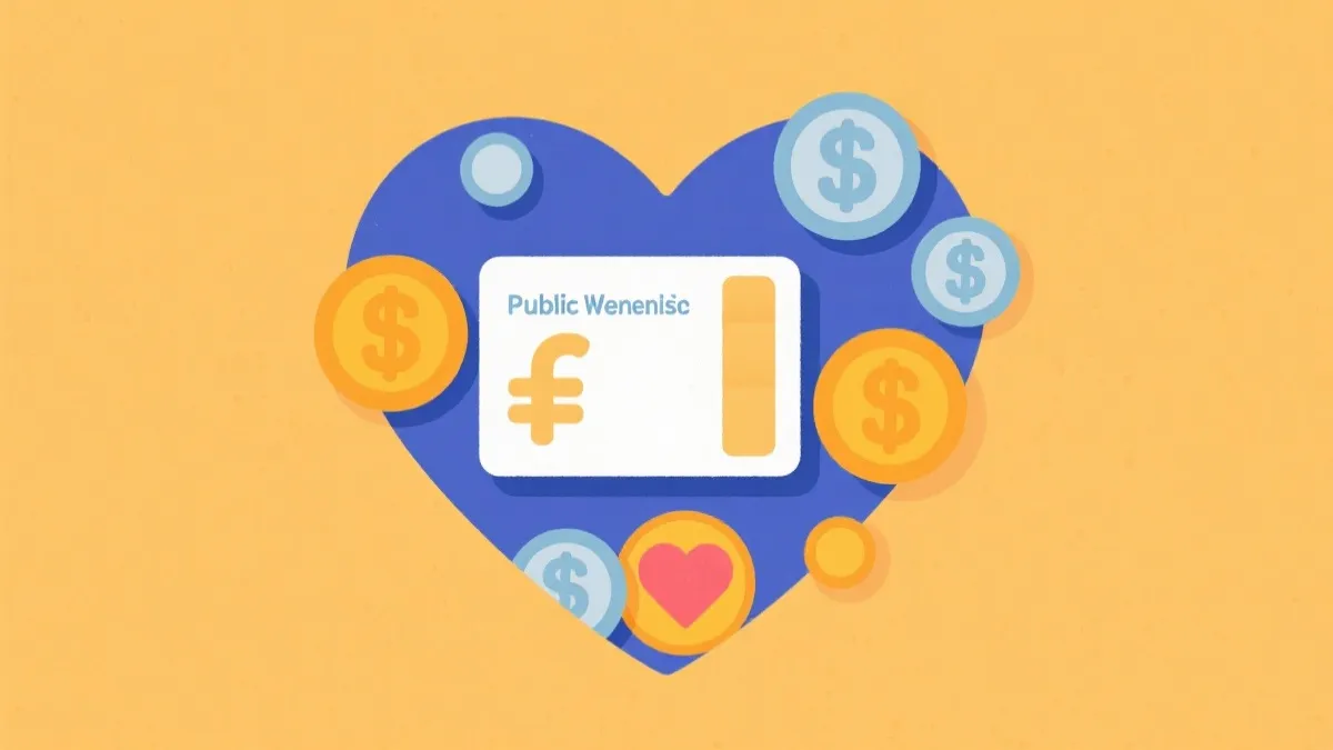 象征公益与资金流向的简洁信息图插画